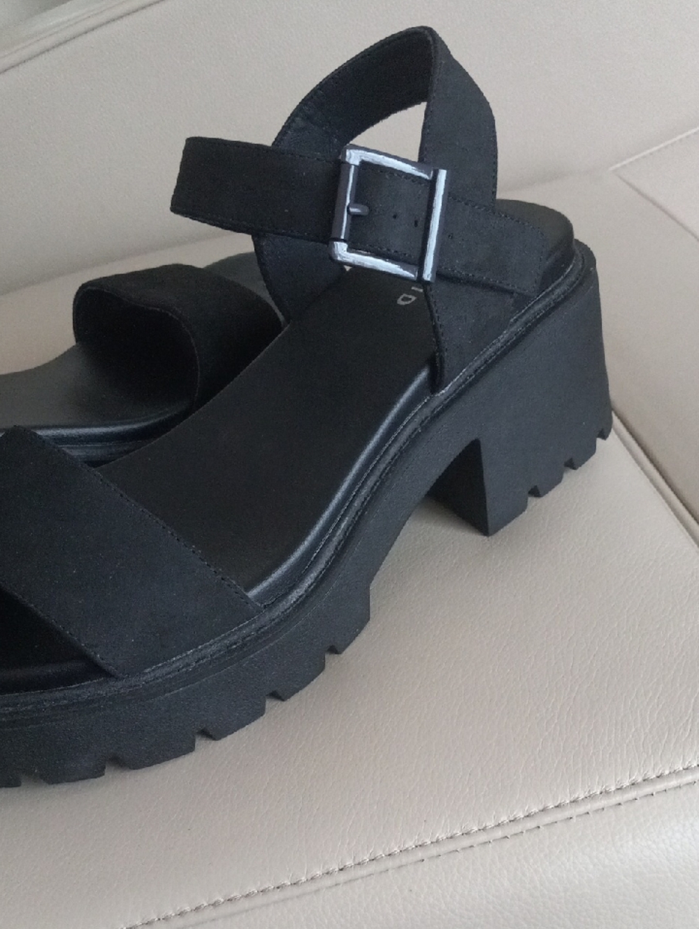 torrid Black Platform Chunky-Heel Sandals with Ankle Buckle - Picture 11 of 16